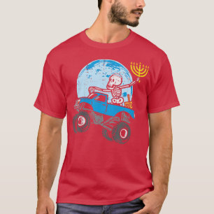 Kids Skeleton Monster Truck Menorah Toddler Boys H T-Shirt