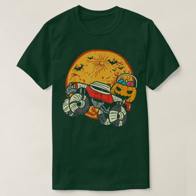 Kids Skeleton Monster Truck Moon Candy Toddler Boy T-Shirt (Design Front)