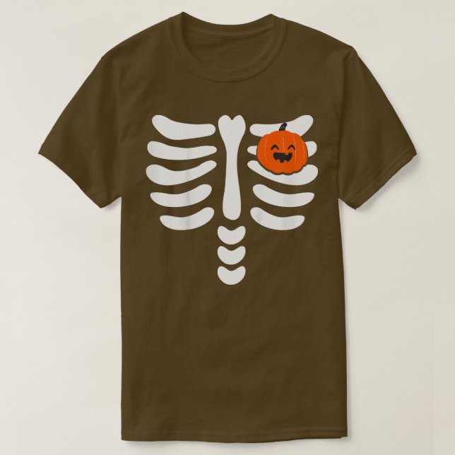 Kids Skeleton Pumpkin Heart Halloween Jackolantern T-Shirt (Design Front)