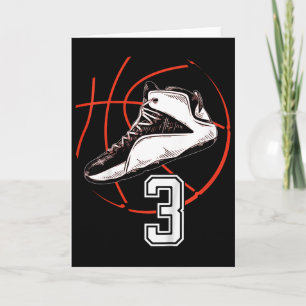 Kids Sketll Shoes Sports 3rd Birthday Party Gift 3 Card