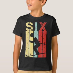 Kids Skiing 6 Birthday Boy Girl Ski 6 Year Old T-Shirt