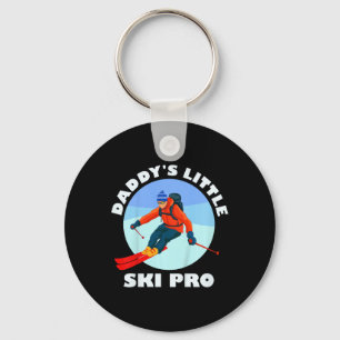 Kids Skiing Kids Daddy's Litle Ski Pro Funny Guys Key Ring