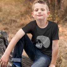 Kids Skull Shirt - Intricate Abstract Skull Design