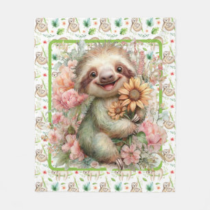 Kids Sleepy Time Sloth Fleece Blanket