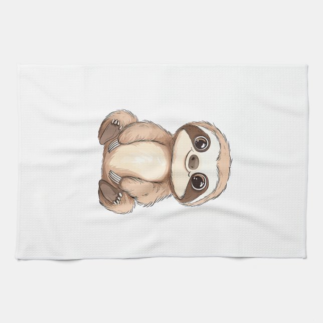 Kids Sloth T-Shirt_1 Tea Towel (Horizontal)