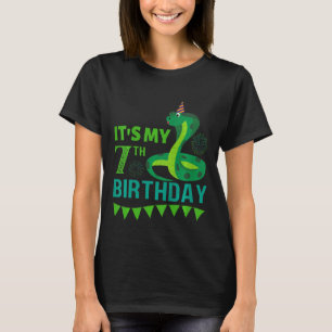 Kids snake 7th birthday It's My 7th Birthday 7 yea T-Shirt