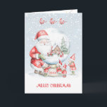 Kids Snow Globe Santa Elf Christmas Holiday Card<br><div class="desc">Colourful Christmas card for your kids. Santa with little helpers smiling with Joy at the snowy scene and wishing all the children Merry Christmas.</div>