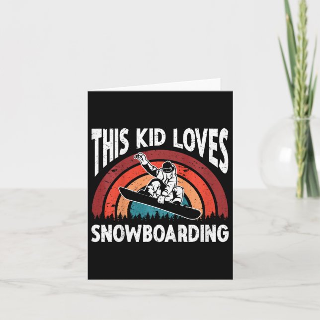Kids Snowboarding Art Snowboard Winter Cool Snowbo Card (Front)