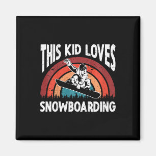 Kids Snowboarding Art Snowboard Winter Cool Snowbo Magnet