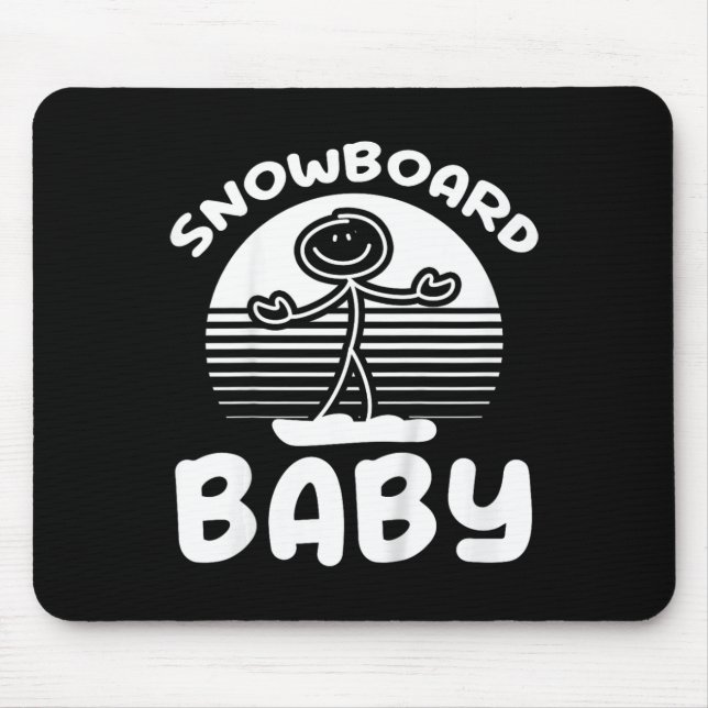 Kids Snowboarding Ba  Mouse Pad (Front)