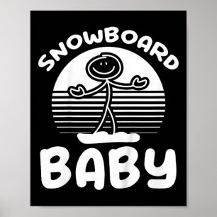 Kids Snowboarding Ba  Poster