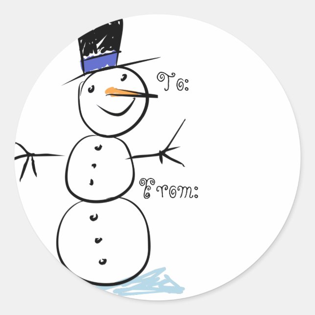 Kids Snowman Christmas Gift Tags (Front)