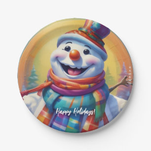 Kid's Snowman Paper Plates HAMbyWG