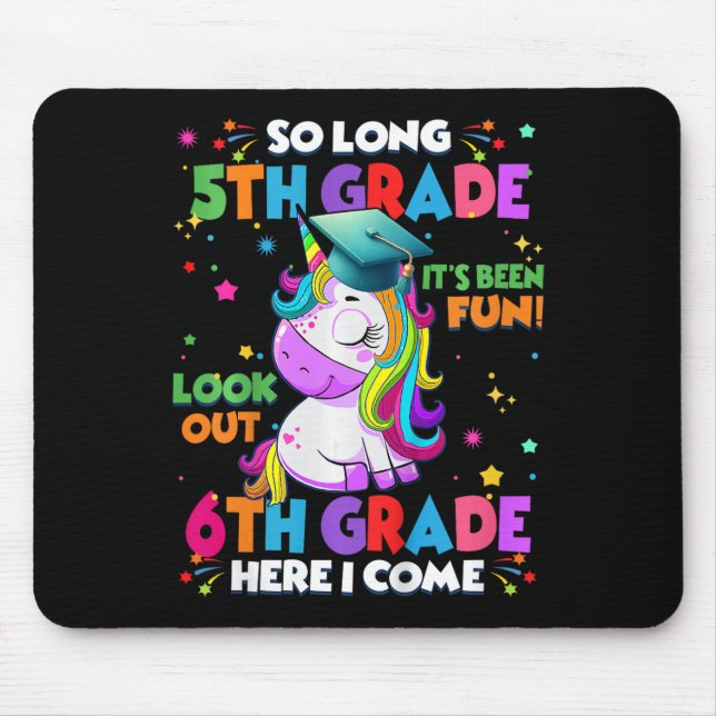 Kids So Long 5th Grade Graduation Here I Come 6th  Mouse Pad (Front)