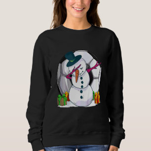 Kids Soccer Ball Dabbing Snowman Christmas Boys Ki Sweatshirt