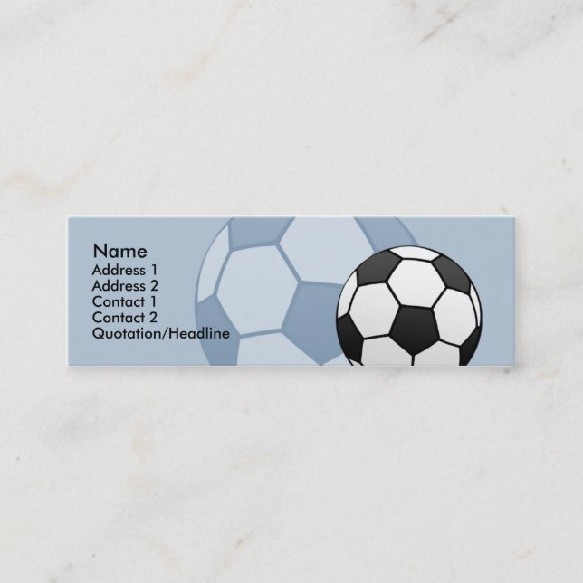 Kids Soccer Ball Skinny Profile Card (Front)