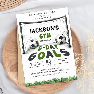 Kids Soccer Birthday Invitation 