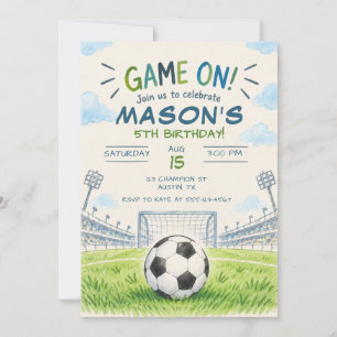 Kids Soccer Birthday Invitation