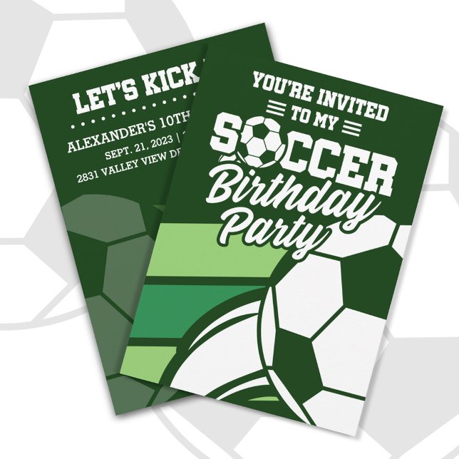 Kids Soccer Birthday Party Customisable Invitation (Creator Uploaded)