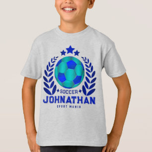Kids Soccer Custom Name Birthday Gifts For Boys T-Shirt