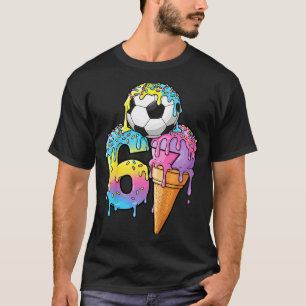 Kids Soccer Drip Ice Cream Number 67 Boys Soccer L T-Shirt
