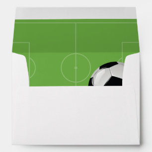 Kids Soccer Football Birthday Party Envelope