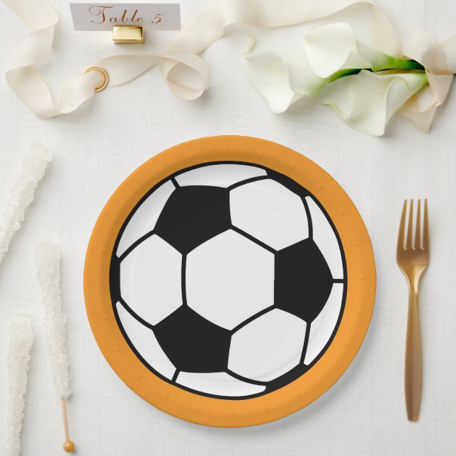 Kids Soccer Football Birthday Party  Paper Plate (Wedding)