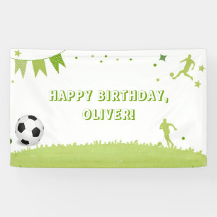 Kids Soccer Football Party Banner Green Sports 