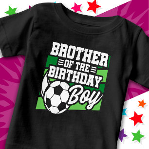 Kids Soccer Football Party Brother of Birthday Boy Baby T-Shirt