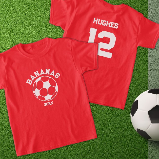 Kids Soccer Season Team Name and Number T-Shirt (Creator Uploaded)