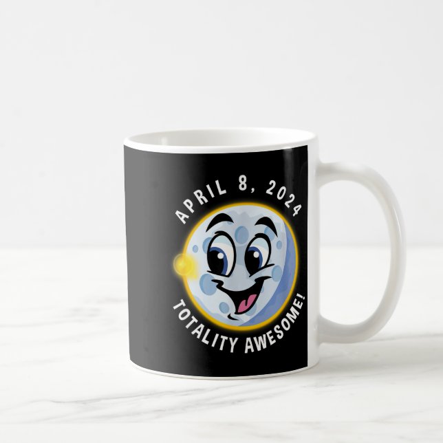 Kids Solar Eclipse April 8 Smiling Coffee Mug (Right)