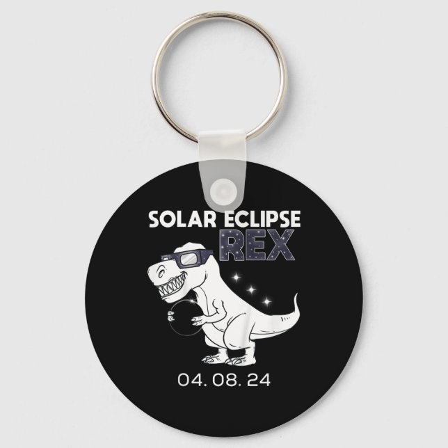 Kids Solar Eclipse T Rex 04.08.2024 Dino Fun Toddl Key Ring (Front)