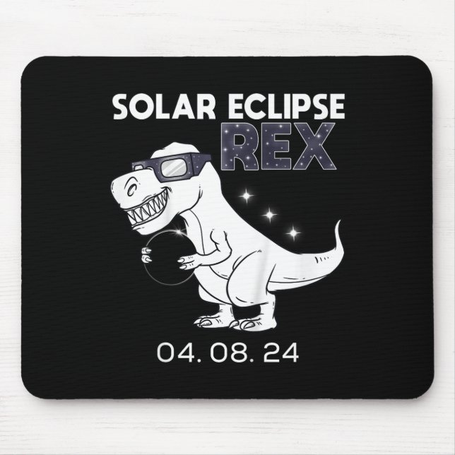 Kids Solar Eclipse T Rex 04.08.2024 Dino Fun Toddl Mouse Pad (Front)