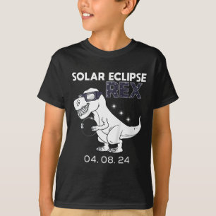 Kids Solar Eclipse T Rex 04.08.2024 Dino Fun Toddl T-Shirt