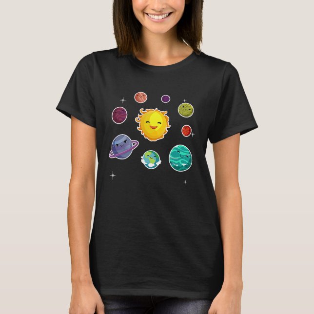 Kids Solar System Planets  For Space Geeks T-Shirt (Front)