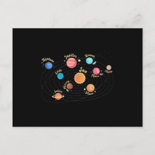 Kids Solar System Planets Knowledge Outer Space Postcard