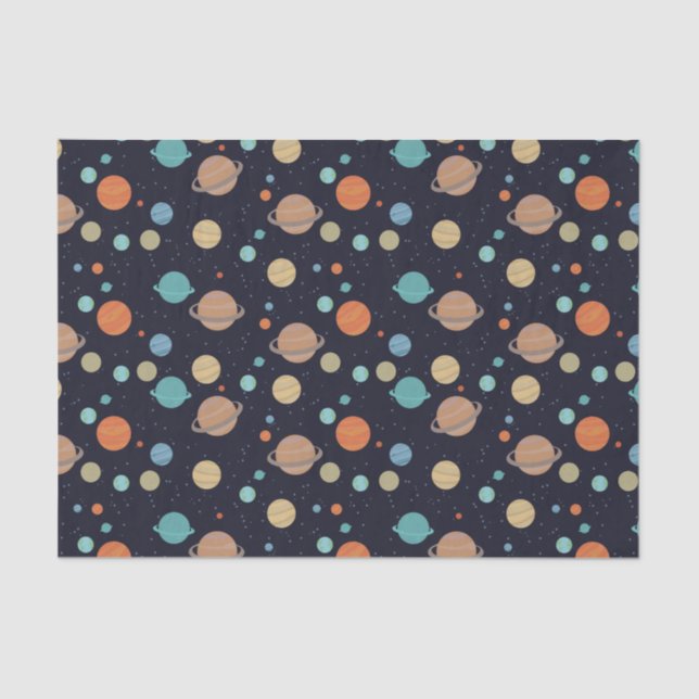 Kids Solar System Planets Saturn Jupiter Mars Tissue Paper (Front)