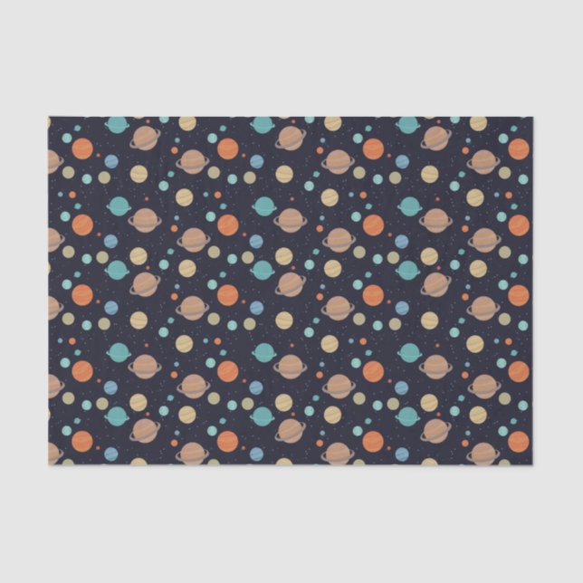 Kids Solar System Planets Saturn Jupiter Mars Tissue Paper (Front)