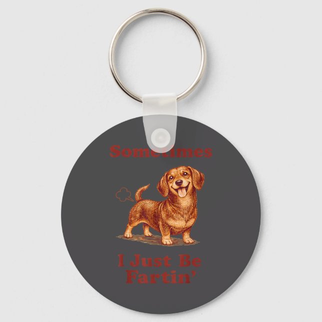Kids Sometimes Farting Dachshund Key Ring (Front)