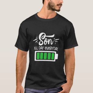 Kids Son Full Battery Power Son Everyday Boys T-Shirt