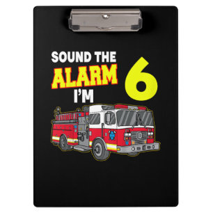 Kids Sound Alarm Im 6 Kids Fire Truck Firefighter Clipboard