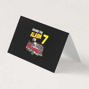 Kids Sound Alarm Im 7 Kids Fire Truck Firefighter Business Card