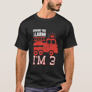 Kids Sound The Alarm I'm 3 Three years Birthday Ki T-Shirt