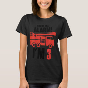 Kids Sound The Alarm I'm 3 Three years Birthday Ki T-Shirt
