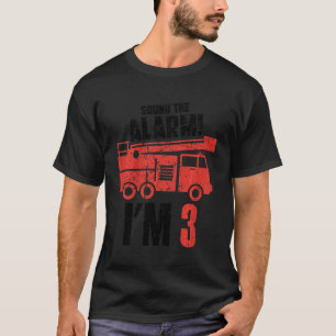 Kids Sound The Alarm I'm 3 Three years Birthday Ki T-Shirt
