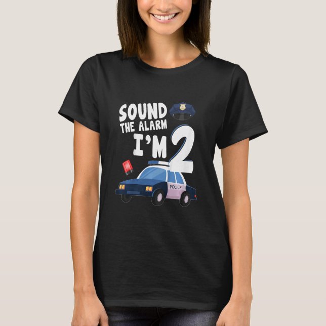 Kids Sound The Alarm It's My 2nd Birthday 2 Years  T-Shirt (Front)
