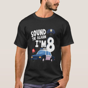 Kids Sound The Alarm It's My 8th Birthday 8 Years  T-Shirt