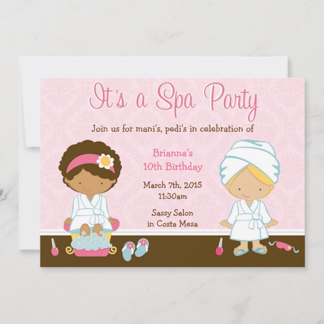 Kids Spa Party Invitation (Front)