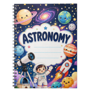Kids Space Adventure Custom Name Astronomy Notebook