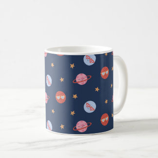 Kids Space Mini Pattern with Planets & Stars Coffee Mug